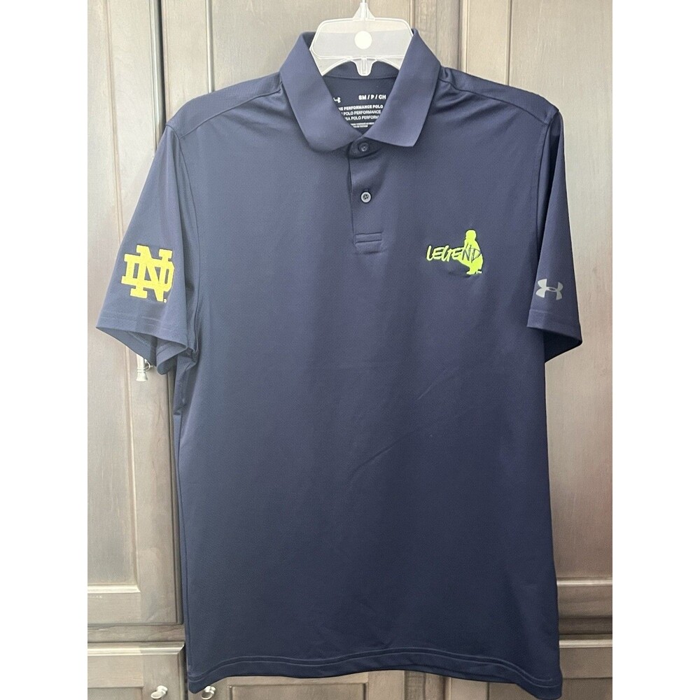 Under Armour Note Dame Fighting Irish “Legend” Performance Polo Navy Small NWT
